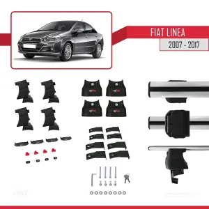 Fiat Linea 2007-2017 Arası ile uyumlu ACE-4 Ara Atkı Tavan Barı GRİ thumb 4