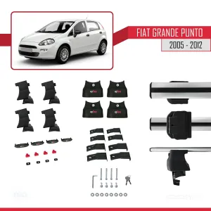 Fiat Grande Punto 2005-2012 Arası ile uyumlu ACE-4 Ara Atkı Tavan Barı GRİ thumb 4