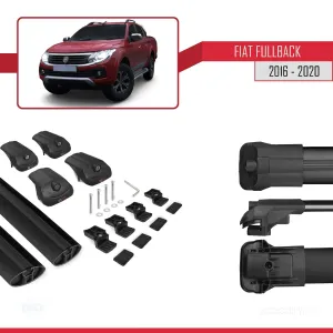 Fiat Fullback 2016-2020 Arası ile uyumlu ACE-1 Ara Atkı Tavan Barı SİYAH thumb 5