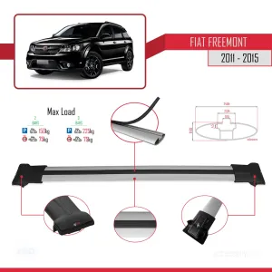 Fiat Freemont 2011-2015 Arası ile Uyumlu FLY Model Ara Atkı Tavan Barı GRİ thumb 4