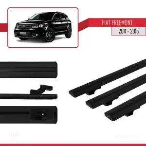Fiat Freemont 2011-2015 Arası ile uyumlu Basic Model Ara Atkı Tavan Barı SİYAH 3 ADET thumb 3