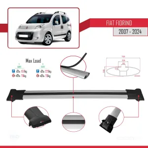 Fiat Fiorino 2007 ve Sonrası ile Uyumlu FLY Model Ara Atkı Tavan Barı GRİ thumb 5