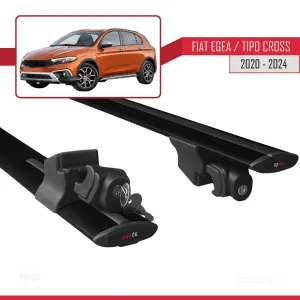 Fiat Egea Cross 2020 ve Sonrası ile uyumlu HOOK Model Anahtar Kilitli Ara Atkı Tavan Barı SİYAH thumb 5