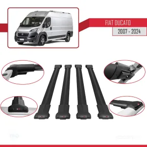 Fiat Ducato 2007 ve Sonrası ile uyumlu FLY Model Ara Atkı Tavan Barı SİYAH 4 ADET BAR thumb 5