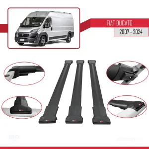 Fiat Ducato 2007 ve Sonrası ile uyumlu FLY Model Ara Atkı Tavan Barı SİYAH 3 ADET BAR thumb 5