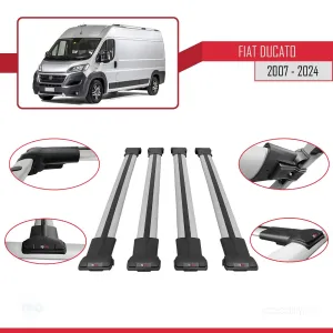 Fiat Ducato 2007 ve Sonrası ile uyumlu FLY Model Ara Atkı Tavan Barı GRİ 4 ADET BAR thumb 5