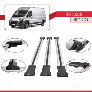 Fiat Ducato 2007 ve Sonrası ile uyumlu FLY Model Ara Atkı Tavan Barı GRİ 3 ADET BAR thumb 5