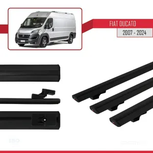 Fiat Ducato 2007 ve Sonrası ile uyumlu Basic Model Ara Atkı Tavan Barı SİYAH 3 ADET thumb 5