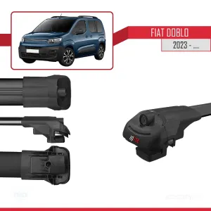 Fiat Doblo 2023 ve Sonrası ile uyumlu ACE-1 Ara Atkı Tavan Barı SİYAH 4 ADET BAR thumb 5