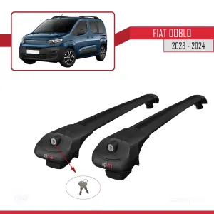 Fiat Doblo 2023 ve Sonrası ile uyumlu ACE-1 Ara Atkı Tavan Barı SİYAH thumb 4