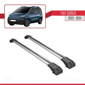 Fiat Doblo 2023 ve Sonrası ile uyumlu ACE-1 Ara Atkı Tavan Barı GRİ thumb 3