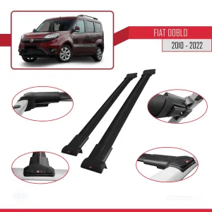 Fiat Doblo 2010-2022 Arası ile uyumlu FLY Model Ara Atkı Tavan Barı SİYAH thumb 5