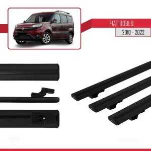 Fiat Doblo 2010-2022 Arası ile uyumlu Basic Model Ara Atkı Tavan Barı SİYAH 3 ADET thumb 3