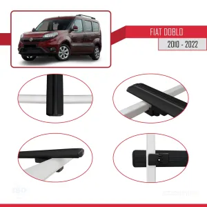 Fiat Doblo 2010-2022 Arası ile uyumlu Basic Model Ara Atkı Tavan Barı SİYAH 3 ADET thumb 4