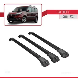 Fiat Doblo 2010-2022 Arası ile uyumlu ACE-1 Ara Atkı Tavan Barı SİYAH 3 ADET BAR thumb 3