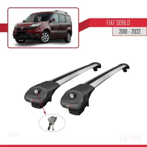 Fiat Doblo 2010-2022 Arası ile uyumlu ACE-1 Ara Atkı Tavan Barı GRİ thumb 4