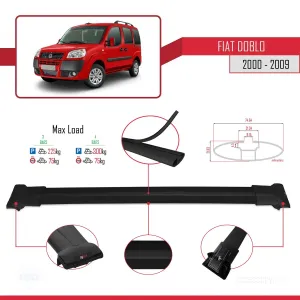 Fiat Doblo 2000-2009 Arası ile uyumlu FLY Model Ara Atkı Tavan Barı SİYAH 4 ADET BAR thumb 4