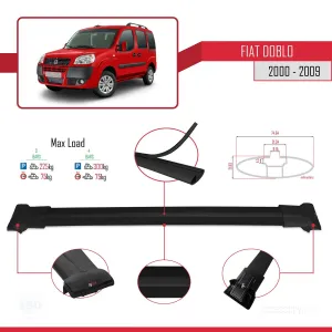 Fiat Doblo 2000-2009 Arası ile uyumlu FLY Model Ara Atkı Tavan Barı SİYAH 3 ADET BAR thumb 4
