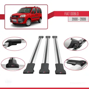 Fiat Doblo 2000-2009 Arası ile uyumlu FLY Model Ara Atkı Tavan Barı GRİ 3 ADET BAR thumb 5