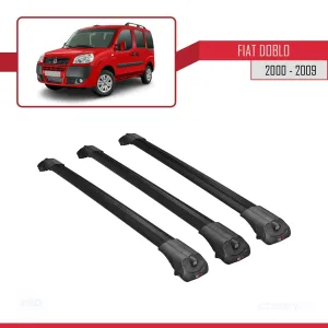 Fiat Doblo 2000-2009 Arası ile uyumlu ACE-1 Ara Atkı Tavan Barı SİYAH 3 ADET BAR thumb 3