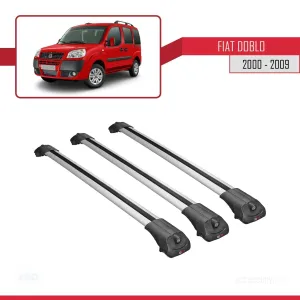 Fiat Doblo 2000-2009 Arası ile uyumlu ACE-1 Ara Atkı Tavan Barı GRİ 3 ADET BAR thumb 3