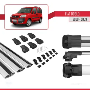Fiat Doblo 2000-2009 Arası ile uyumlu ACE-1 Ara Atkı Tavan Barı GRİ 3 ADET BAR thumb 5