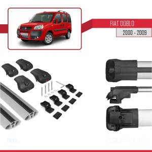 Fiat Doblo 2000-2009 Arası ile uyumlu ACE-1 Ara Atkı Tavan Barı GRİ thumb 5