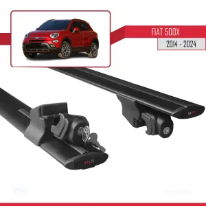 Fiat 500X 2014 ve Sonrası ile uyumlu HOOK Model Anahtar Kilitli Ara Atkı Tavan Barı SİYAH thumb 5