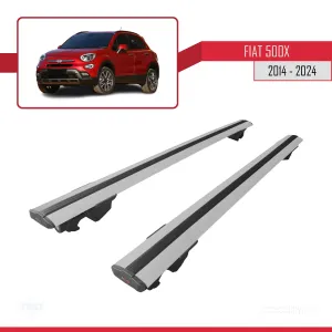 Fiat 500X 2014 ve Sonrası ile uyumlu HOOK Model Anahtar Kilitli Ara Atkı Tavan Barı GRİ thumb 4