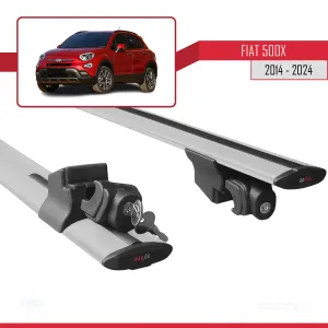 Fiat 500X 2014 ve Sonrası ile uyumlu HOOK Model Anahtar Kilitli Ara Atkı Tavan Barı GRİ thumb 5