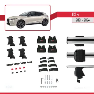 DS 4 (MK2) 2021 ve Sonrası ile uyumlu ACE-4 Ara Atkı Tavan Barı GRİ thumb 5