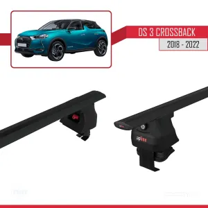 DS 3 Crossback 2018-2022 Arası ile uyumlu ACE-4 Ara Atkı Tavan Barı SİYAH thumb 5