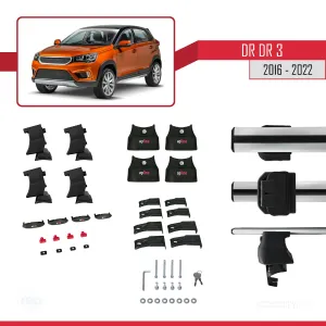 DR dr 3 2016-2022 Arası ile uyumlu ACE-4 Ara Atkı Tavan Barı GRİ thumb 5