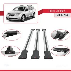 Dodge Journey 2008 ve Sonrası ile Uyumlu FLY Model Ara Atkı Tavan Barı GRİ 3 ADET BAR thumb 5