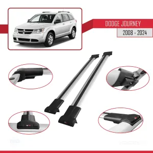 Dodge Journey 2008 ve Sonrası ile Uyumlu FLY Model Ara Atkı Tavan Barı GRİ thumb 4