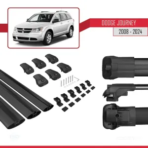 Dodge Journey 2008 ve Sonrası ile uyumlu ACE-1 Ara Atkı Tavan Barı SİYAH 3 ADET BAR thumb 5