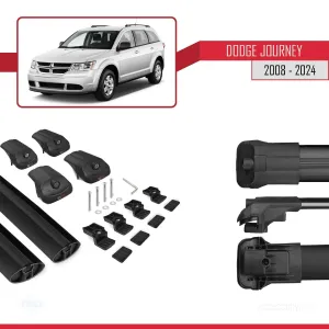 Dodge Journey 2008 ve Sonrası ile uyumlu ACE-1 Ara Atkı Tavan Barı SİYAH thumb 5