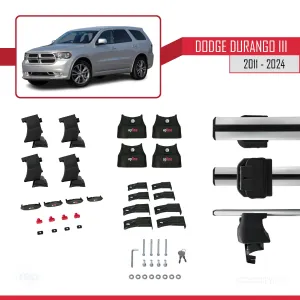 Dodge Durango III 2011 ve Sonrası ile uyumlu ACE-4 Ara Atkı Tavan Barı GRİ thumb 5