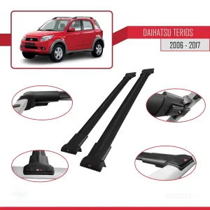 Daihatsu Terios 2006-2017 Arası ile uyumlu FLY Model Ara Atkı Tavan Barı SİYAH thumb 5