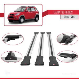 Daihatsu Terios 2006-2017 Arası ile Uyumlu FLY Model Ara Atkı Tavan Barı GRİ 3 ADET BAR thumb 5