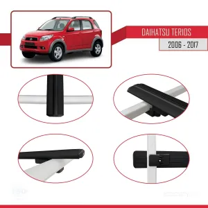 Daihatsu Terios 2006-2017 Arası ile uyumlu Basic Model Ara Atkı Tavan Barı SİYAH 3 ADET thumb 4