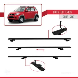 Daihatsu Terios 2006-2017 Arası ile uyumlu Basic Model Ara Atkı Tavan Barı SİYAH 3 ADET thumb 5