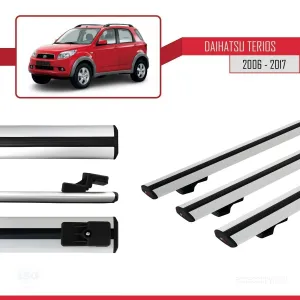 Daihatsu Terios 2006-2017 Arası ile uyumlu Basic Model Ara Atkı Tavan Barı GRİ 3 ADET thumb 3