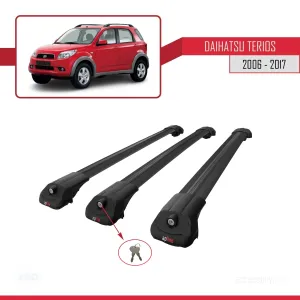 Daihatsu Terios 2006-2017 Arası ile uyumlu ACE-1 Ara Atkı Tavan Barı SİYAH 3 ADET BAR thumb 4