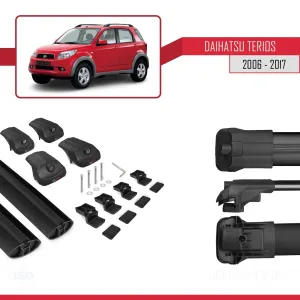 Daihatsu Terios 2006-2017 Arası ile uyumlu ACE-1 Ara Atkı Tavan Barı SİYAH thumb 5