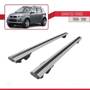 Daihatsu Terios 2006-2016 Arası ile uyumlu HOOK Model Anahtar Kilitli Ara Atkı Tavan Barı GRİ thumb 4
