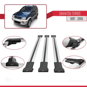 Daihatsu Terios 1997-2005 Arası ile Uyumlu FLY Model Ara Atkı Tavan Barı GRİ 3 ADET BAR thumb 5