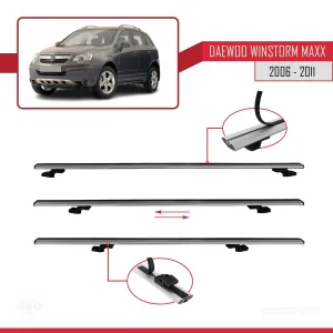 Daewoo Winstorm MaXX 2006-2011 Arası ile uyumlu Basic Model Ara Atkı Tavan Barı GRİ 3 ADET thumb 5