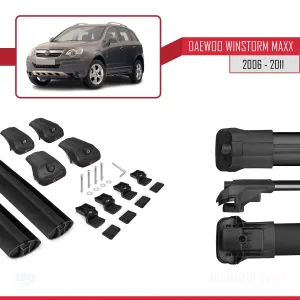 Daewoo Winstorm MaXX 2006-2011 Arası ile uyumlu ACE-1 Ara Atkı Tavan Barı SİYAH thumb 5