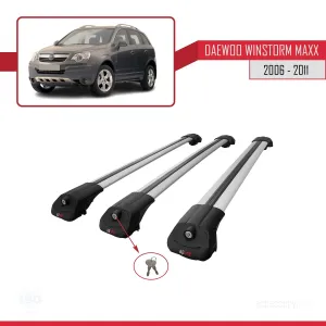 Daewoo Winstorm MaXX 2006-2011 Arası ile uyumlu ACE-1 Ara Atkı Tavan Barı GRİ 3 ADET BAR thumb 4